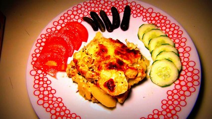Куриная Запеканка с Картошкой под Сырным Соусом