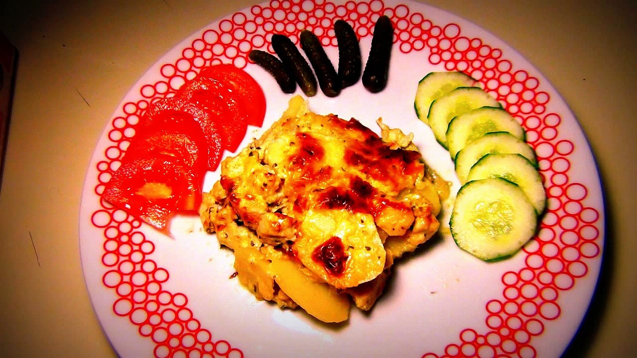 Куриная Запеканка с Картошкой под Сырным Соусом