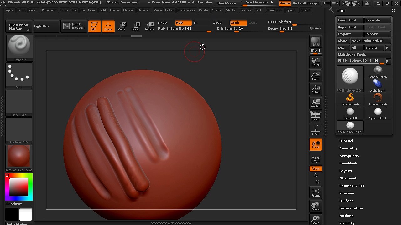 10-Basic sculpting - Introduction to ZBrush 4R7