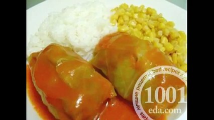 Голубцы в микроволновке в сметанном соусе