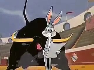 Bugs Bunny and his bull friend.
