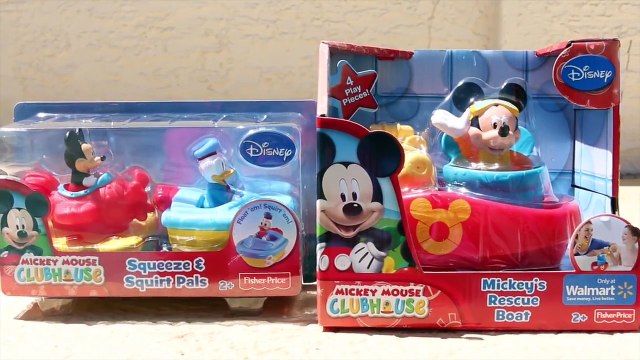 Mickey Mouse Clubhouse Bath Squirters with Donald Duck and the Mickey Rescue Boat and Airplane