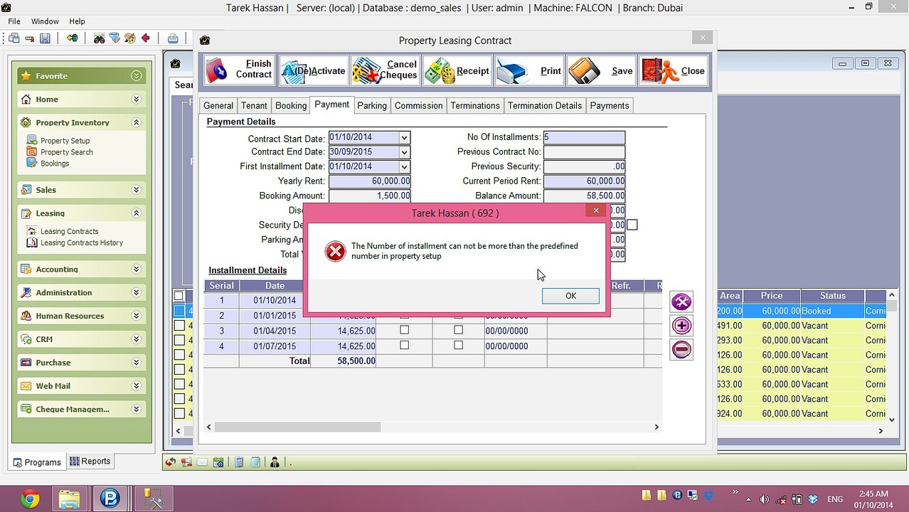 Real Estate Management Software||Leasing Contract