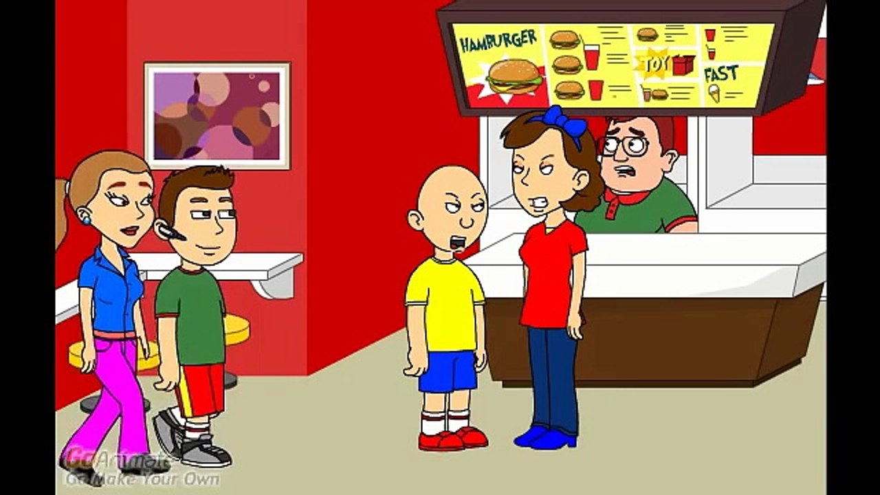 Caillou misbehaves at Pizza Hut