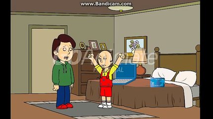 Caillous Dad open up Go!Animate Account and Gets Grounded
