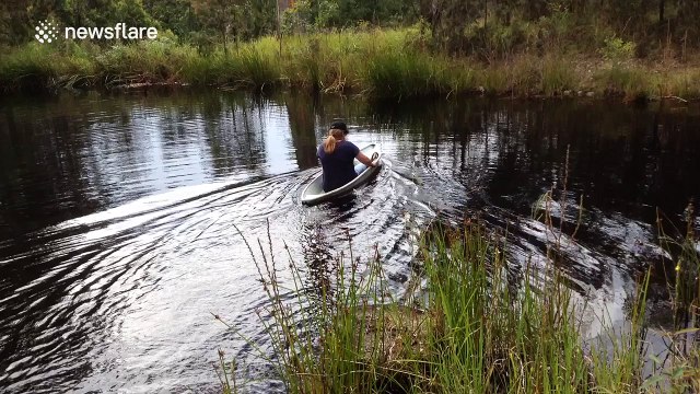 Mum sinks the canoe!
