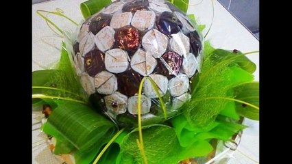 Футбольный мяч из конфет