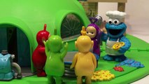 Play Doh Teletubbies eat Pizza made by Cookie Monster he uses fun Play doh to make the pizza