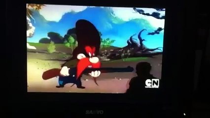 Yosemite Sam threatens the audience