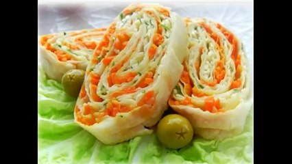 Рулет из лаваша с морковкой