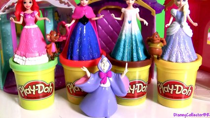 Magic Clip Dolls Princess Cinderella Fairytale Story Set Fairy Godmother Jaq Gus Disney MagiClip