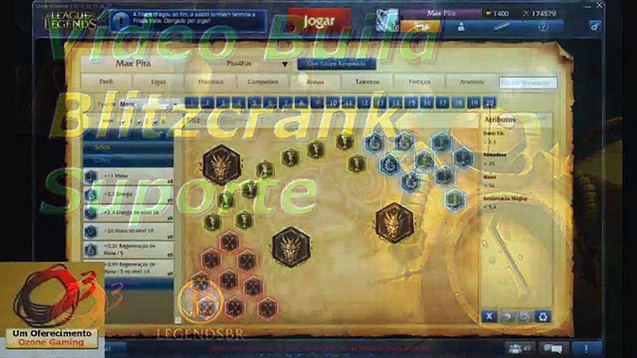 Vídeo Build Blitzcrank Suporte League of Legends Brasil - Season 4