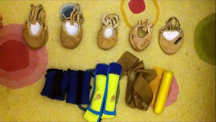 Художественная гимнастика. Обзор- полупальцы, утяжелители, резинка для растяжки