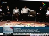 Ecuador: organizaciones campesinas debaten temas de la reforma agraria