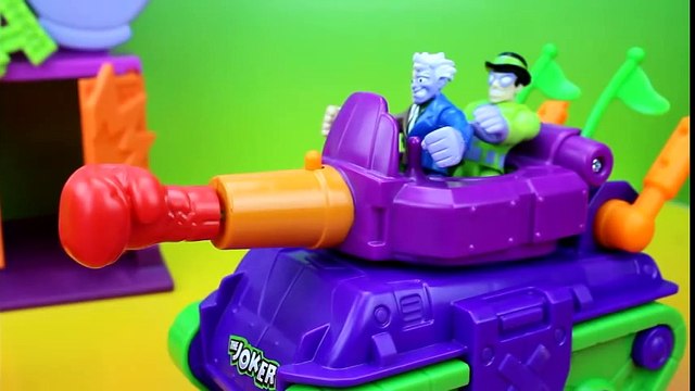 Imaginext Joker steals Batman Bat Suit Robin uses Clayface to get it back Justice League