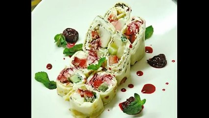 Японские роллы с фруктами для детей