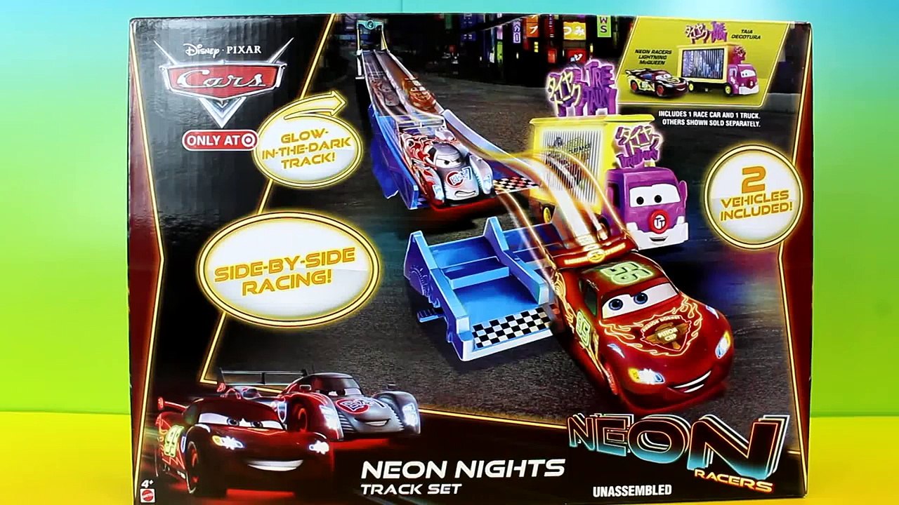 Disney Pixar Cars Neon Nights Track Set with Neon Racer Lightning ...