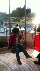 Élise et sa tirolienne.