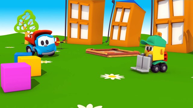 Мультики про машинки Грузовичок Лёва. Лёва Малыш и Монстр Трак. 3D конструктор.