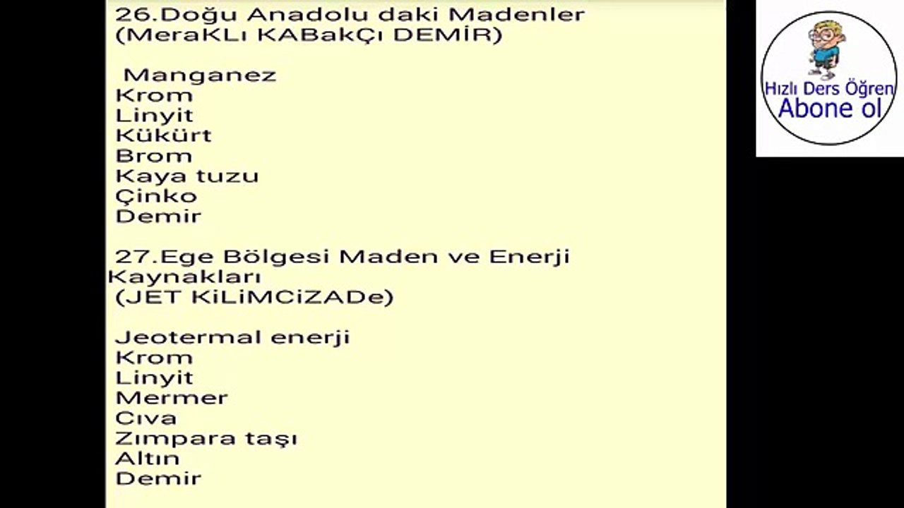 3 Dk'da 3 Tane Cografya Kodlaması YGS-LYS 6.Bölüm