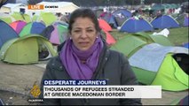 Refugees stranded at Macedonia-Greece border