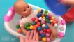 Baby Doll Bubble Gum Bathtime with Gumball Candy Bath Playing