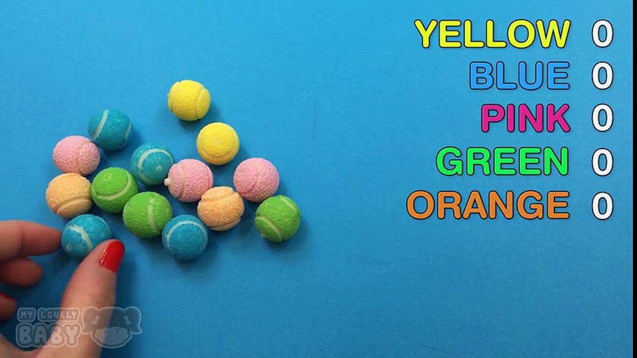 Bubble Gum Learn Colours and to Count Tennis Gum Balls Candy バブルガム