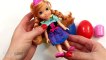 Disney Frozen Anna Baby Doll Hello Kitty Surprise Toys Learn Sizes w_ Surprise Eggs