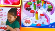 Toy cutting velcro cakes birthday cake wooden plastic toys for kids toy strawberry cream c
