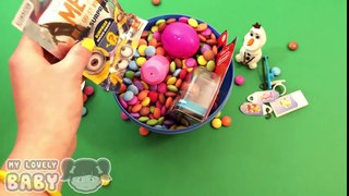 Giant Surprise Egg Opening with Disney Frozen, Mario, Peppa Pig Toys and Candy!