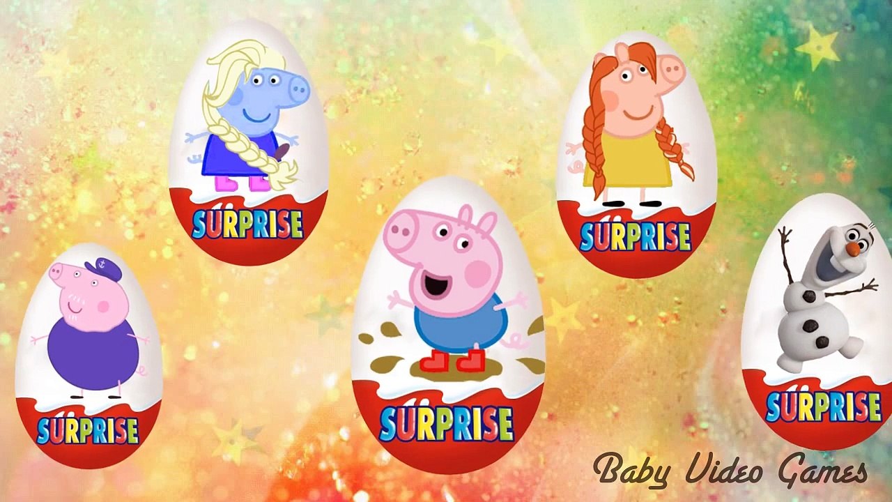 Finger Family Kinder Surprise Peppa Pig & Frozen Song