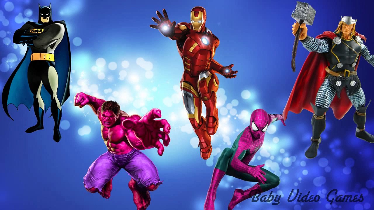 Finger Family Nursery Rhymes with Super heroes Characters