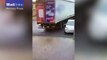 Mobile Phone Footage Shows Lorry Driver Dragging a Car Down The Road
