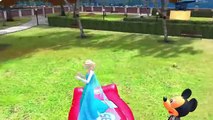 Elsa The Snow Queen Disney Frozen Meets Mickey Mouse and Flash Mcqueen Pixar Cars