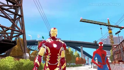 The Amazing Spiderman & Iron Man Epic Race ABC Song Nursery Rhymes Disney Lightning McQueen Cars