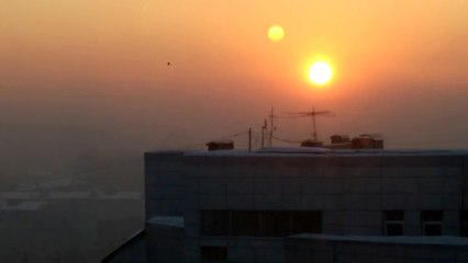 Смог и два солнца на небе в Новокузнецке 2016 (two suns in the sky 2016), необъяснимое явл