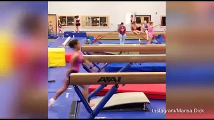 Gymnast who was first to perform painful looking split mount on a beam has the move named