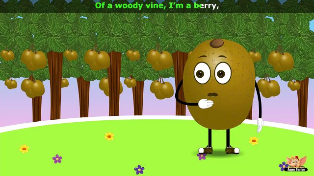 Kiwi Fruit Rhyme for Children, Kiwi Cartoon Fruits Song for Kids