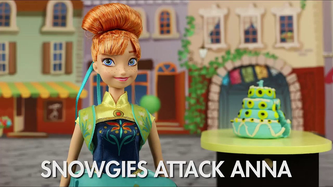 Frozen Fever Snowgies Attack Anna on her Birthday with Elsa and Kristoff. DisneyToysFan