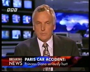 Princess Dianas car crash, BBC rolling news footage.
