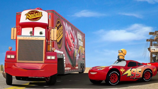 DisneyPixar Cars 3 - MACK Teleports Lightning McQueen & Minions Dave to Arendelle