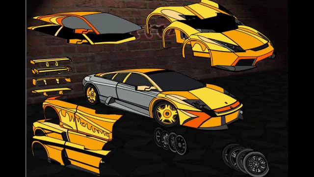 Собираем Ламборджини из деталей. Мультики про машинки. Видео для детей