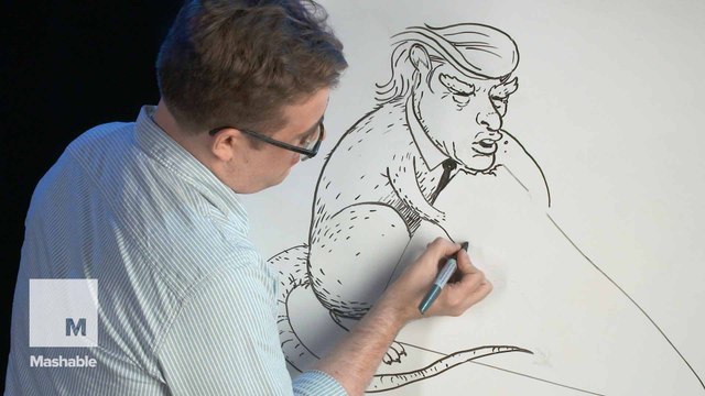 Here's how to draw a Donald Trump and Pizza Rat hybrid, because you heart New York