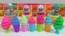 Play Doh Surprise Ice Cream Swirls Shopkins Kinder Eggs Disney Cars 2 Spiderman Monsters University!