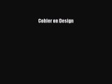 PDF Cohler on Design  Read Online
