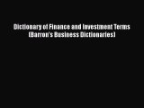 [PDF] Dictionary of Finance and Investment Terms (Barron's Business Dictionaries) Download