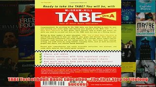 Download PDF  TABE Test of Adult Basic Education  The First Step to Lifelong Success FULL FREE