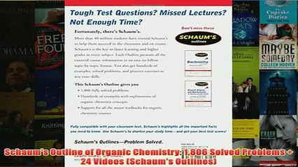 Download PDF  Schaums Outline of Organic Chemistry 1806 Solved Problems  24 Videos Schaums FULL FREE