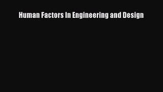 PDF Human Factors In Engineering and Design  EBook