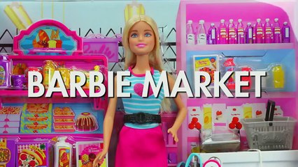 Barbie Market Toy Set Review: Anna and Elsa Go Shopping. DisneyToysFan